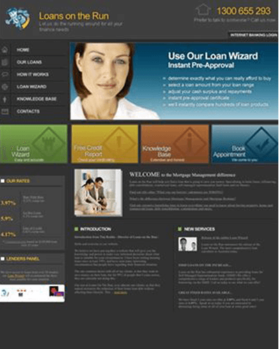 Mortgage broker web design - before site
