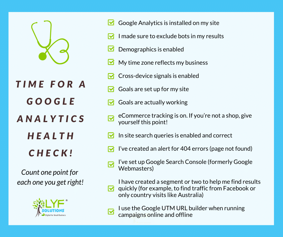 Google Analytics Health Check - Are you using Google Analytics properly and tracking the right metrics?