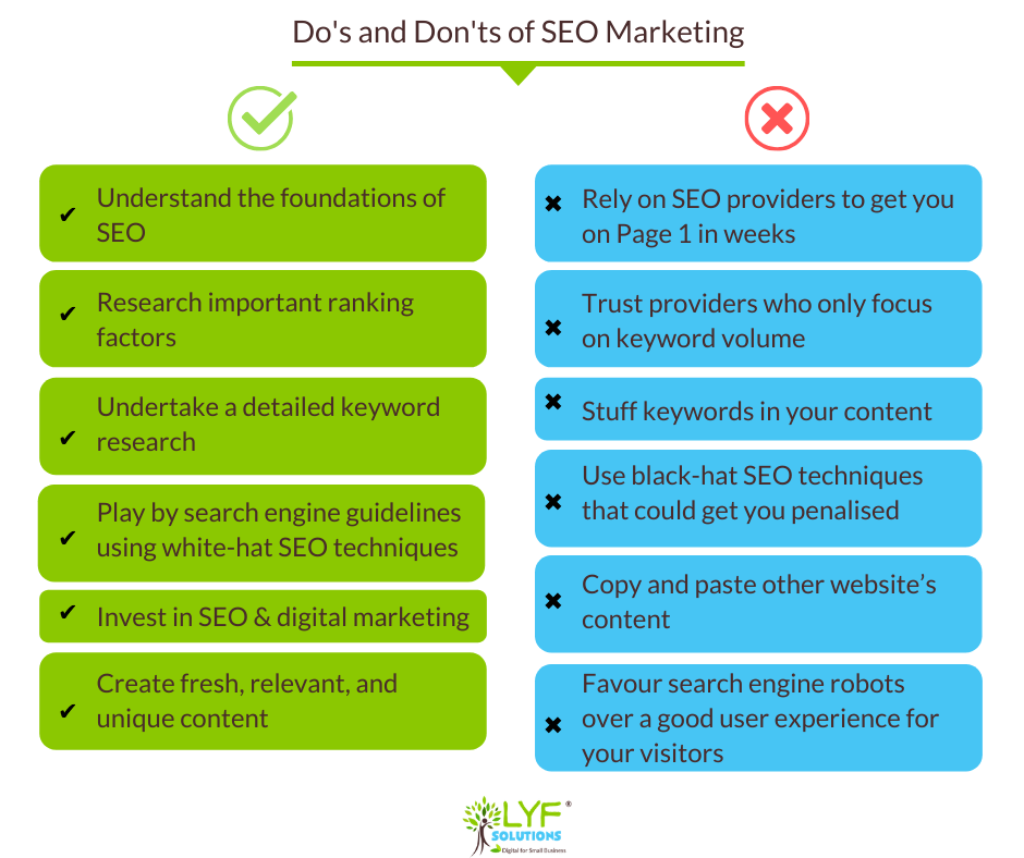 INFOGRAPHIC: Do's and Don'ts of SEO marketing and what to look out for